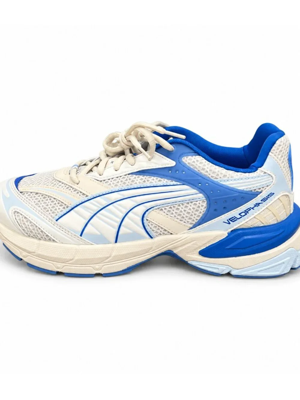 PUMA Velophasis Technisch Men’s 9.5 Ivory Blue New